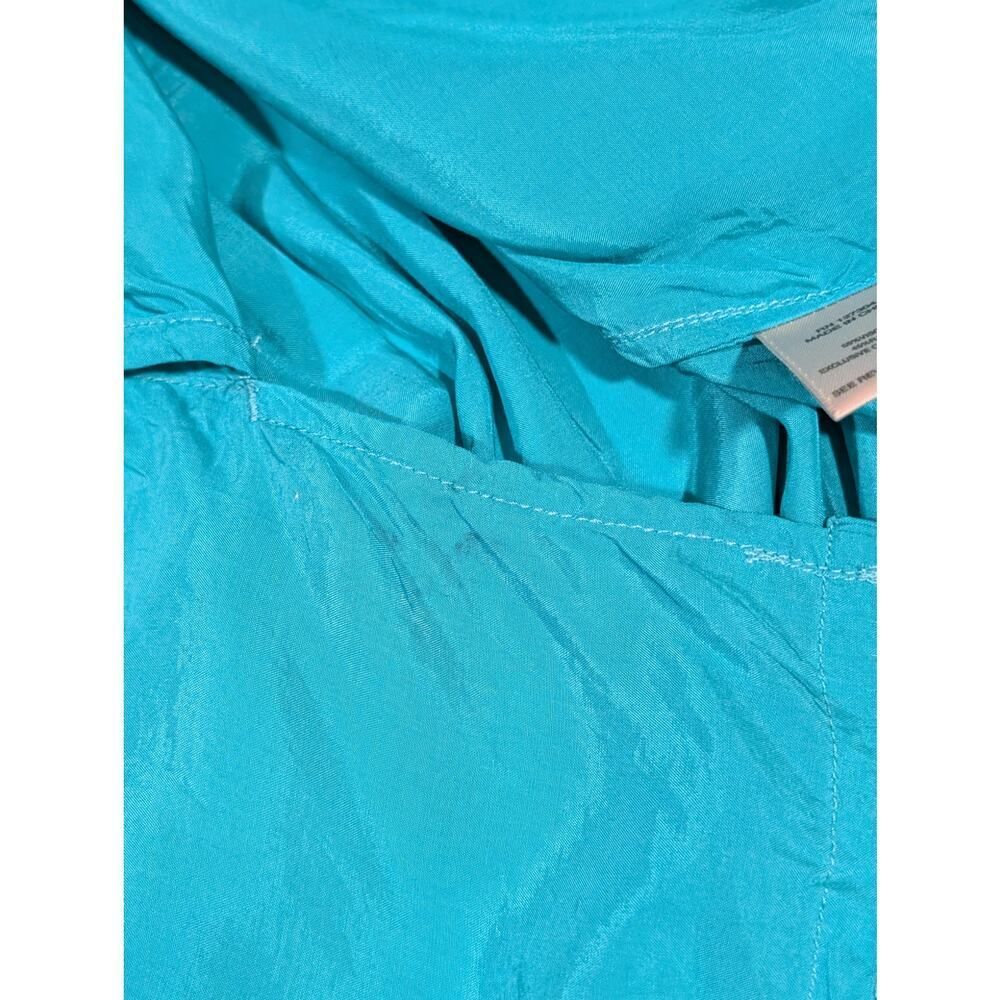 John Mark Top Womens Large Teal Embroidered Boho‎ Blouse - Picture 8 of 10
